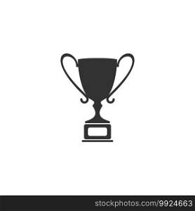 Trophy ch&ionship cup icon flat. White pictogram on black background. Vector illustration symbol and bonus icons. Trophy ch&ionship cup icon flat