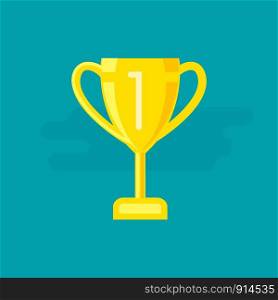 Trophy cup, award symbol. Flat style. Stock vector illustration for Your design.