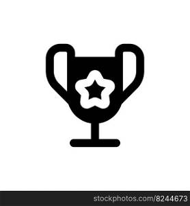 Trophy cup black glyph ui icon. Outstanding student award. Academic competition. User interface design. Silhouette symbol on white space. Solid pictogram for web, mobile. Isolated vector illustration. Trophy cup black glyph ui icon