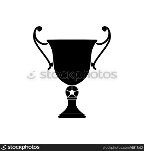 Trophy cup black simple icon isolated on white background. Trophy cup black simple icon