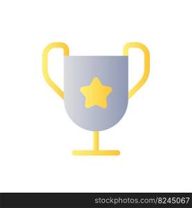 Trophy cup flat gradient two-color ui icon. Outstanding student award. Academic competition. Simple filled pictogram. GUI, UX design for mobile application. Vector isolated RGB illustration. Trophy cup flat gradient two-color ui icon