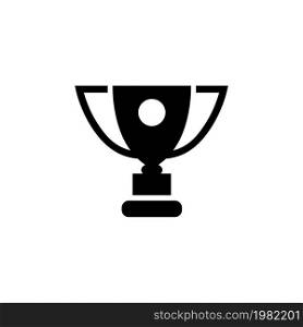 Trophy Cup. Flat Vector Icon. Simple black symbol on white background. Trophy Cup Flat Vector Icon