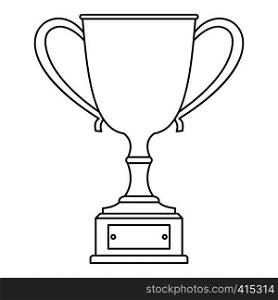 Trophy cup icon. Outline illustration of trophy cup vector icon for web. Trophy cup icon, outline style