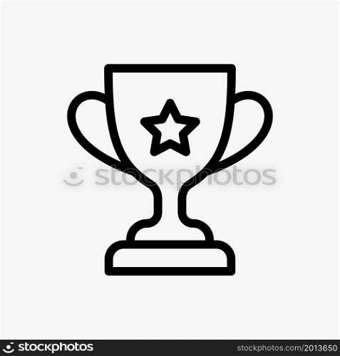 trophy cup icon vector line style