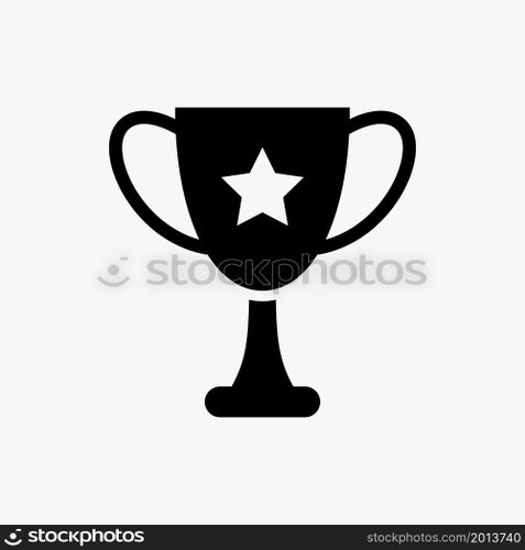 trophy cup icon vector solid style