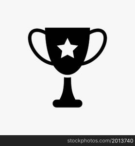 trophy cup icon vector solid style