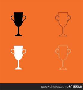 Trophy cup set icon .