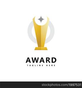 Trophy cup vector logo template concept illustration