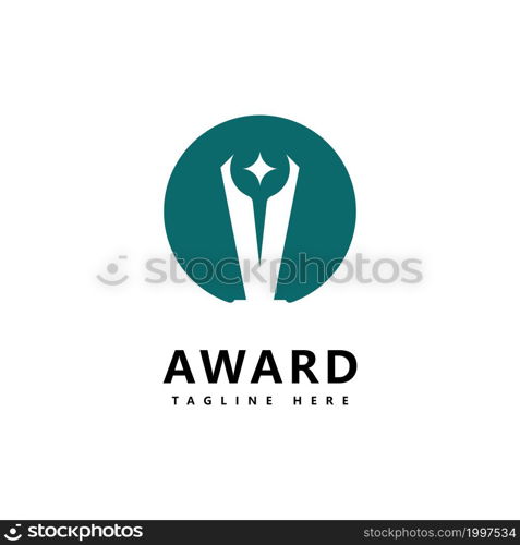 Trophy cup vector logo template concept illustration