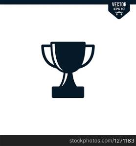 Trophy icon collection in glyph style, solid color vector