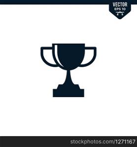 Trophy icon collection in glyph style, solid color vector