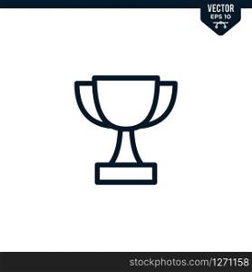 Trophy icon collection in outlined or line art style, editable stroke vector