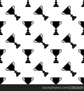 Trophy Icon Seamless Pattern, Winner Award Vector Art Illustration