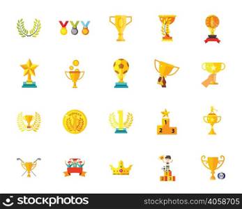 Trophy icon set. Can be used for topics like sport, competition, victory, contest, Olympic games