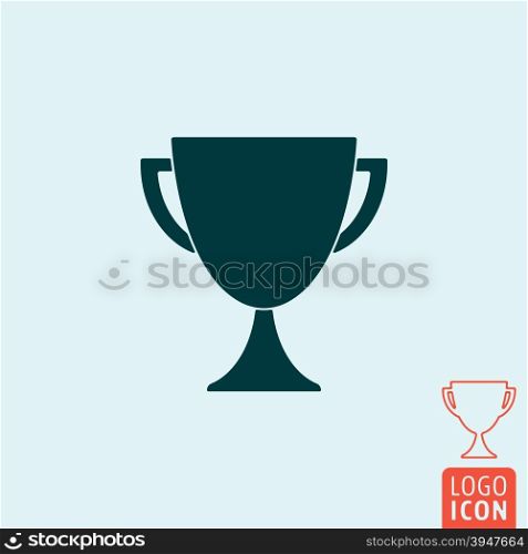 Trophy icon. Trophy logo. Trophy symbol. Trophy cup icon isolated, minimal design. Vector illustration