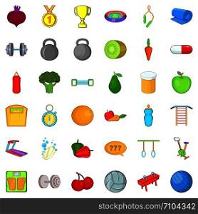 Trophy icons set. Cartoon style of 36 trophy vector icons for web isolated on white background. Trophy icons set, cartoon style
