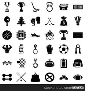 Trophy icons set. Simple style of 36 trophy vector icons for web isolated on white background. Trophy icons set, simple style