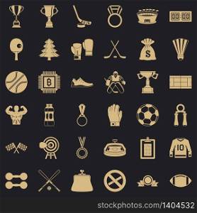 Trophy icons set. Simple style of 36 trophy vector icons for web for any design. Trophy icons set, simple style