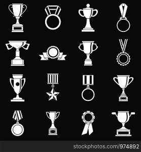 Trophy icons set vector white isolated on grey background . Trophy icons set grey vector