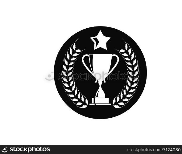 Trophy illustration vector logo icon of winner illustration design