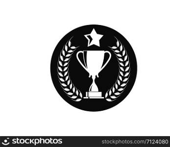 Trophy illustration vector logo icon of winner illustration design