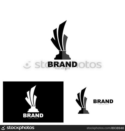 Trophy Logo Design, Award Winner Ch&ionship Trophy Vector, Success Brand