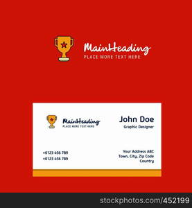 Trophy logo Design with business card template. Elegant corporate identity. - Vector