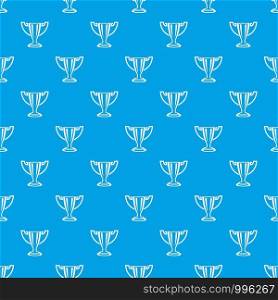 Trophy pattern vector seamless blue repeat for any use. Trophy pattern vector seamless blue