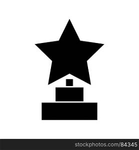 Trophy star winner award it is black icon . Simple style .. Trophy star winner award it is black icon .