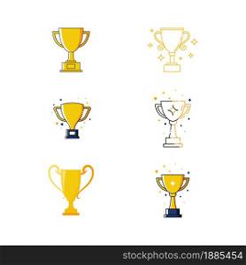 Trophy Vector icon design illustration Template