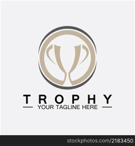 Trophy vector logo icon.ch&ions  trophy logo icon for winner award logo template