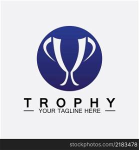 Trophy vector logo icon.ch&ions  trophy logo icon for winner award logo template