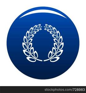 Trophy wreath icon. Simple illustration of trophy wreath vector icon for any design blue. Trophy wreath icon vector blue
