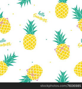 Tropic fruit Pineapple seamless pattern background design. Vector Illustration EPS10. Tropic fruit Pineapple seamless pattern background design. Vector Illustration