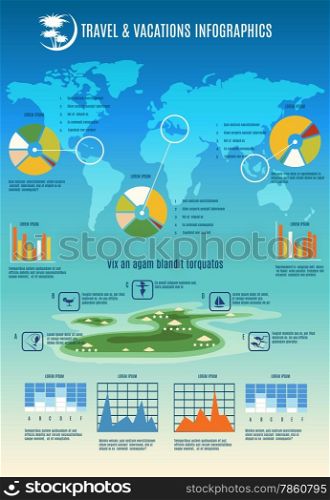 Tropic travel and vacations Info graphic vertical template