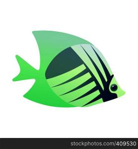 Tropical angelfish cartoon icon isolated on a white . Tropical angelfish cartoon icon
