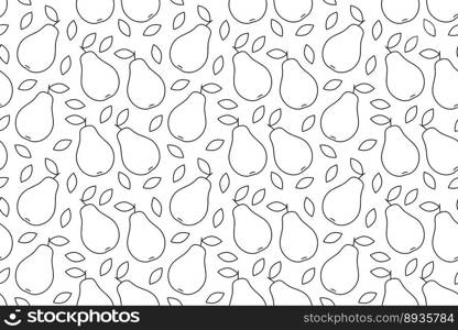 Tropical background with pears. Fruit repeated background. Vector illustration of a seamless pattern with fruits. Modern exotic abstract design. Tropical background with pears. Fruit repeated background. Vector illustration of a seamless pattern with fruits. Modern exotic abstract design. 