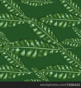 Tropical banana green leaves seamless pattern pink background. Exotic wallpaper