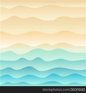 Tropical beach and wave blue sea background. Vector illustration. Tropical beach and wave blue sea background.