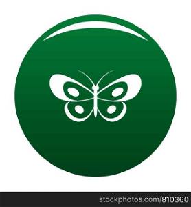 Tropical butterfly icon. Simple illustration of tropical butterfly vector icon for any design green. Tropical butterfly icon vector green