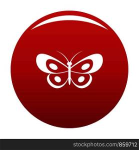 Tropical butterfly icon. Simple illustration of tropical butterfly vector icon for any design red. Tropical butterfly icon vector red