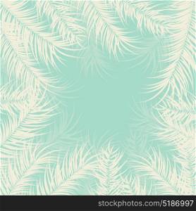 Tropical design with palm leaves and plants on green background, vector illustration