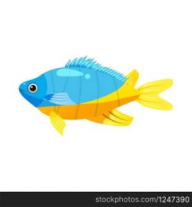 Tropical exotic Emperor angel fish, bright colorful coloring. Tropical exotic Emperor angel fish, bright colorful coloring, vector isolated on white background, cartoon style