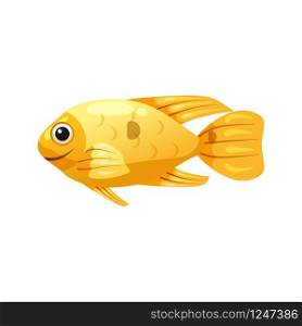 Tropical exotic yellow Boxfish, bright colorful coloring. Tropical exotic yellow Boxfish, bright colorful coloring, vector isolated on white background, cartoon style