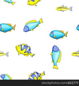 Tropical fish pattern. Cartoon illustration of tropical fish vector pattern for web. Tropical fish pattern, cartoon style