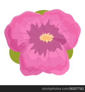 Tropical flower icon cartoon vector. Pink floral. Small dark. Tropical flower icon cartoon vector. Pink floral