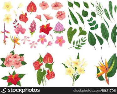 Tropical flower tropic forest flowers exotic vector image