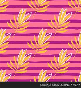 Tropical flowers seamless pattern. Tropical palm leaves wallpaper. Botanical floral background. Exotic plant backdrop. Design for fabric, textile, wrapping, cover. Jungle leaf vector illustration. Tropical flowers seamless pattern. Tropical palm leaves wallpaper.