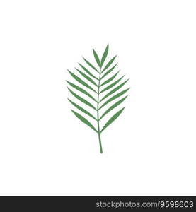 Tropical green leaves isolated on white background vector illustration