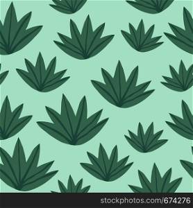 Tropical green leaves seamless pattern. Exotic plant. Summer design for fabric, textile print, wrapping paper, children textile. Tropical green leaves seamless pattern. Exotic plant.